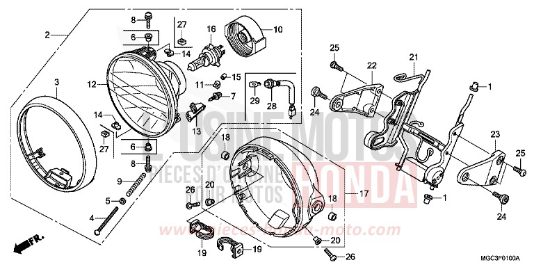 PROJECTEUR de CB1100 ABS PEARL MILKEY WHITE (NH162) 2013